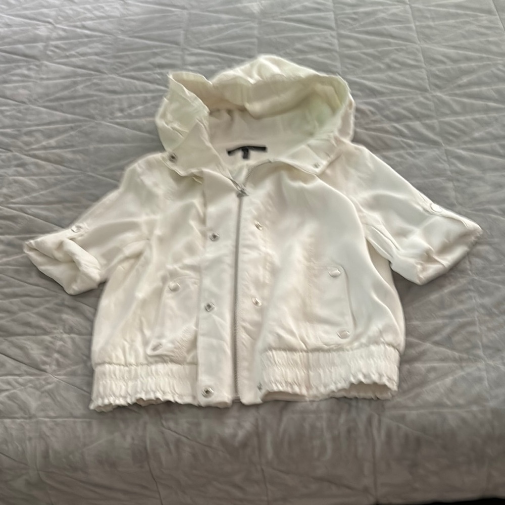 White house black market WomenWhite  with Hood jacket size xs - Picture 8 of 13